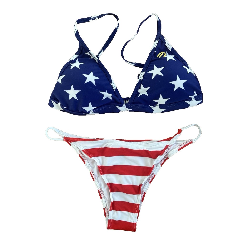 DIXXON American Flag Bikini Navy Blue Red White